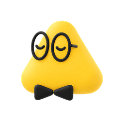 Official OpenAI Dot: yellow triangle with glasses and a bow tie