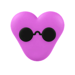 Official OpenAI Dot: pink heart with round black glasses
