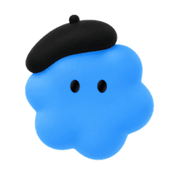 Official OpenAI Dot: blue cloud wearing a black beret