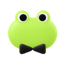 Official OpenAI Dot: green frog with a black bow tie